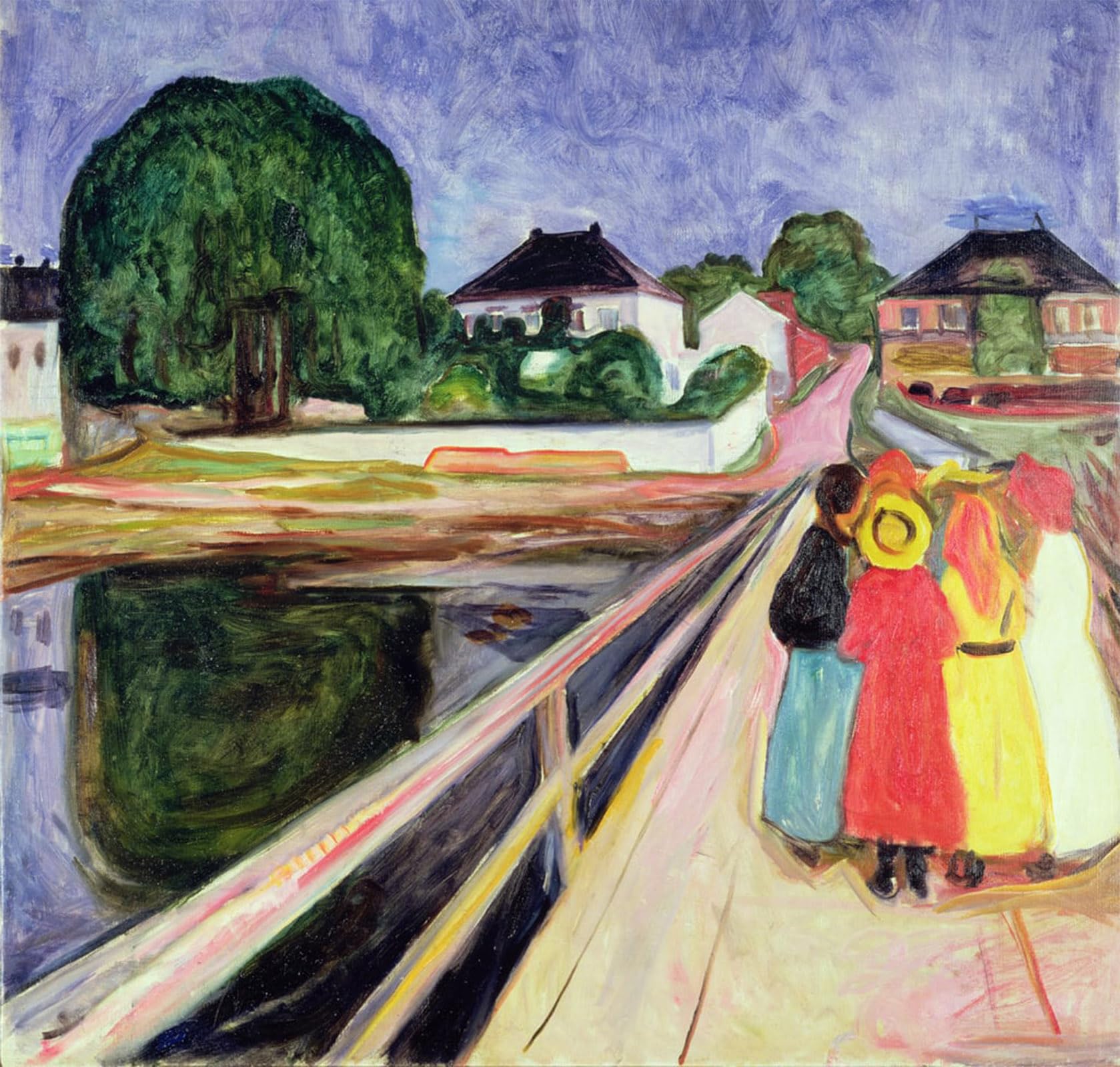 POSTERIIk Famous Animal Posters Vintage Picture Girls on a Bridge by Edvard Munch Modern Wall Decor for Home Decor 60x90cm