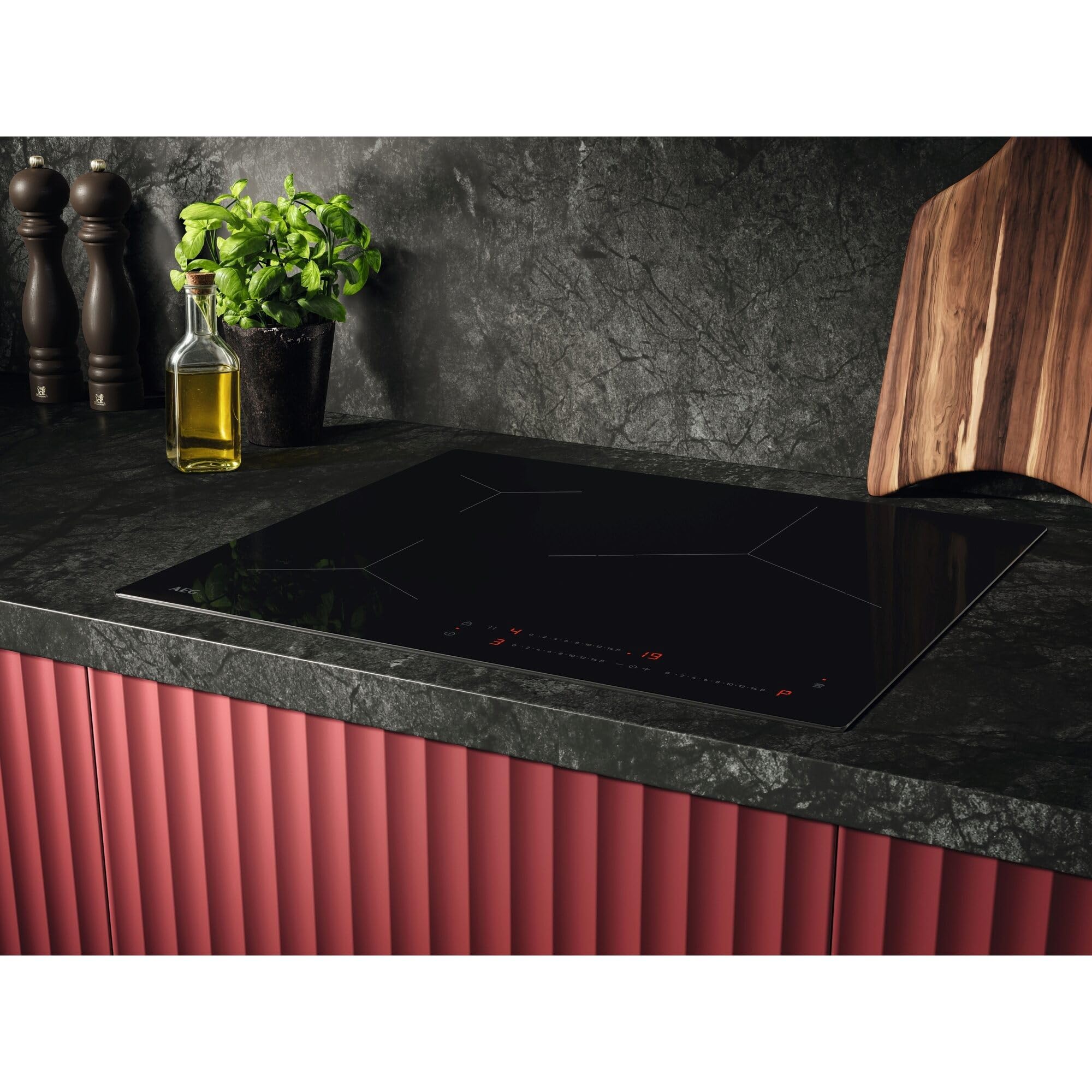AEG TO63IV00IB Placa de Inducción, 60 cm, 3 Zonas de Cocción, Zona Paella, Sistema Hob2Hood, Función PowerBoost y Pausa, Controles Deslizantes Independientes, Temporizador Individual, Sin Marco, Negro — view 4