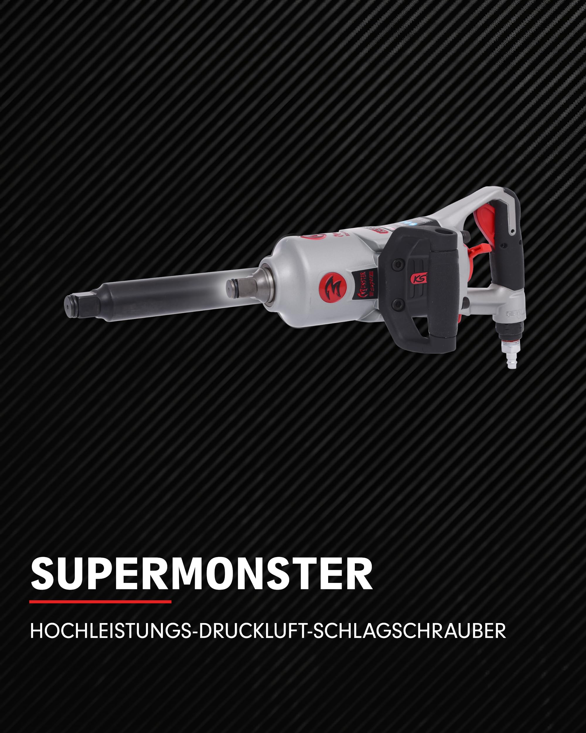 KS Tools 515.3260 Atornillador de impacto neumático de alta potencia de 3/4" superMONSTER, 3405 Nm, 504 mm