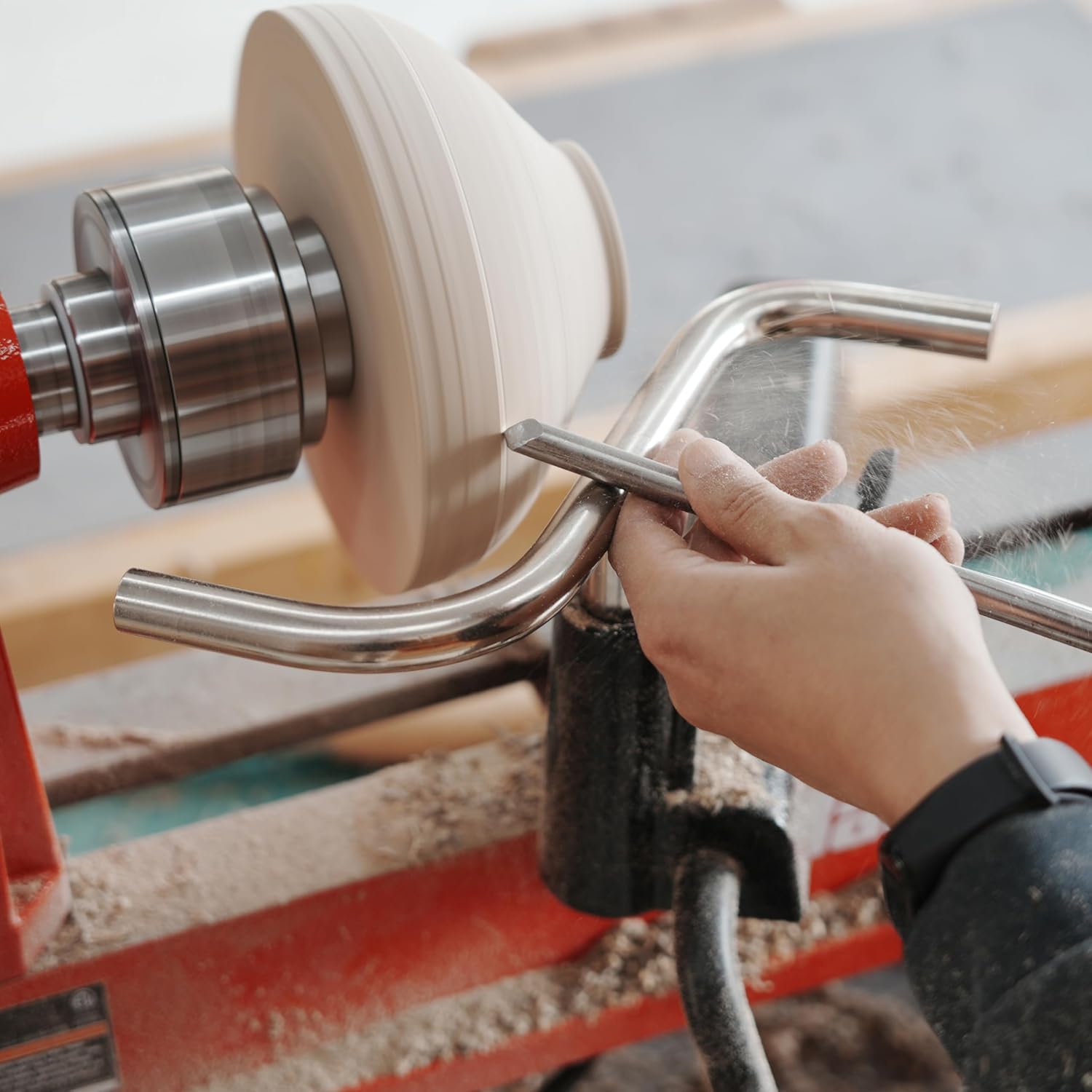 S Shaped Stainless Steel Tool Rest Set with 1" and 5/8" Stems for Woodturning Lathe Bowl Turning.
