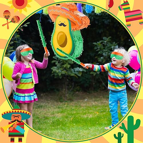 Miniatura 6 de Pinata de aguacate, mini sombrero, piñata, sombreros mexicanos, piñata, fiesta, regalos de juego para fiesta mexicana, suministros de decoración con