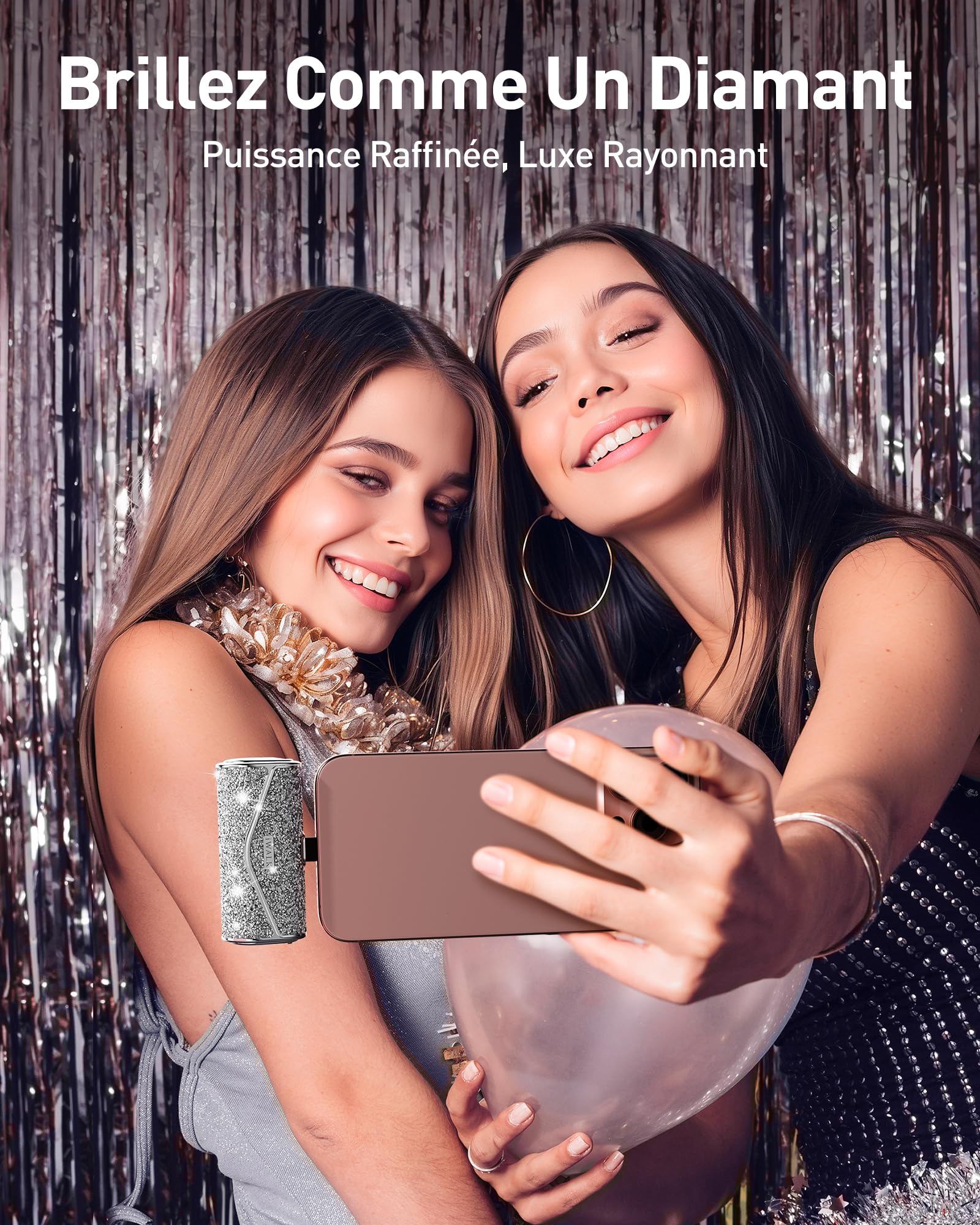 iWALK Amélioré Batterie Portable Étincelante 22,5W, 5000mAh Power Bank pour iPhone 16/15 Série, Mini Batterie avec Connecteur USB-C Intégré Compatible avec Samsung S25/24 Série, iPad Pro/Air, AirPods
