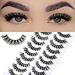 FARRED Mink Lashes Short Fluffy Eyelashes Wispy Natural Eyelash Pack Full Volume Lash Strips 10 Pairs Wispies Fake Strip Lashes Natural Look False Eye Lash Russian Looking for Everyday Makeup
