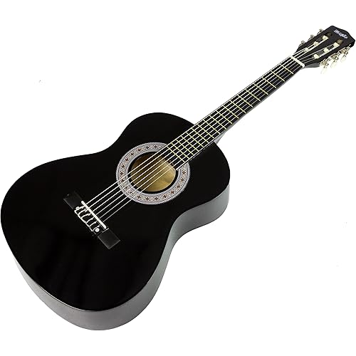 Music Alley MA-34-BK Acoustic Beginner Guitar Pack, Black