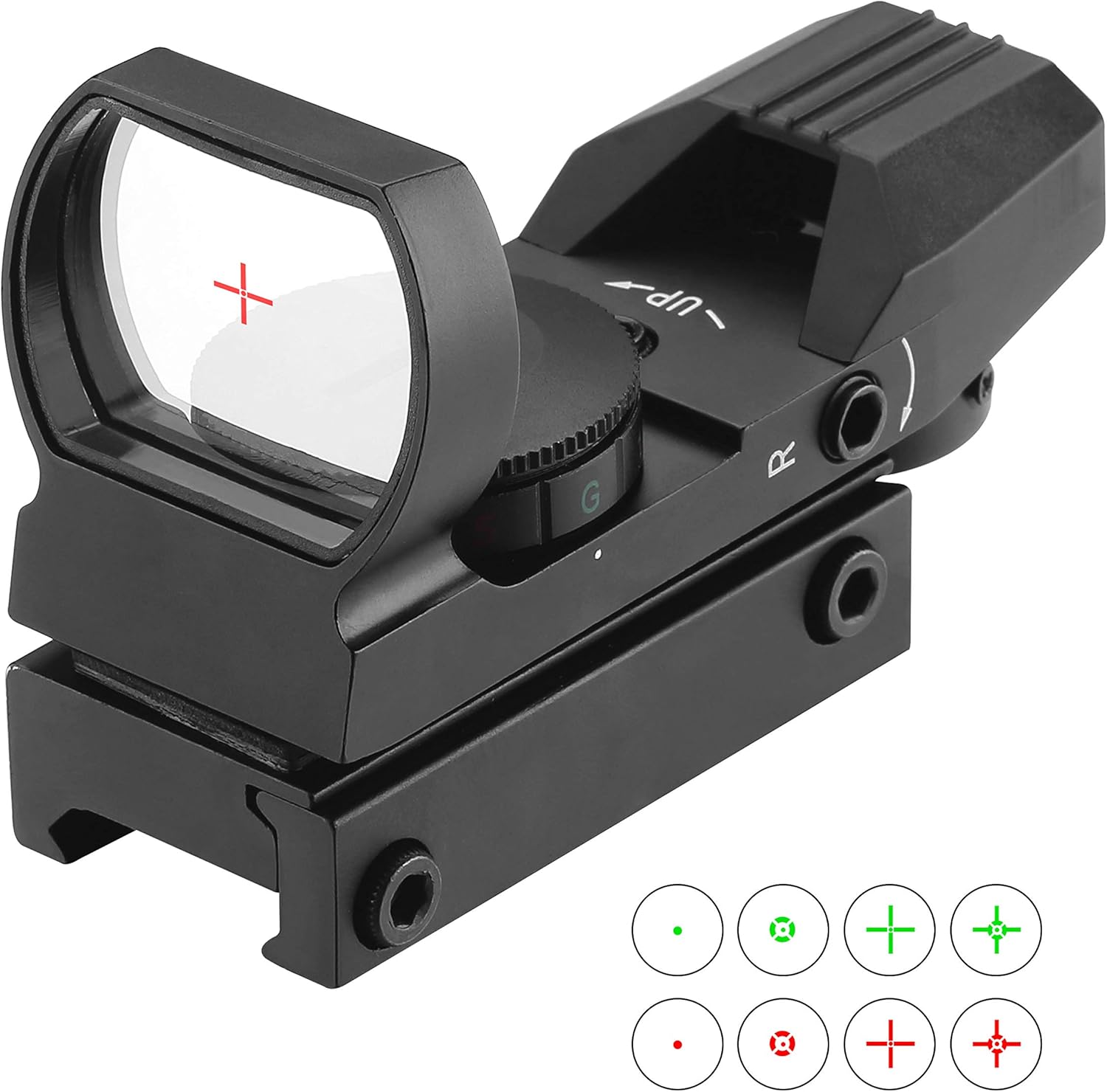 ESSLNB Red Dot Scope 4 Reticles Gun Sight Scope Reflex Sight for Airsoft Guns Pistol Shotgun with 20/22mm Weaver Picatinny Rail Mount (Black Sight Scope) : Sports & Outdoors