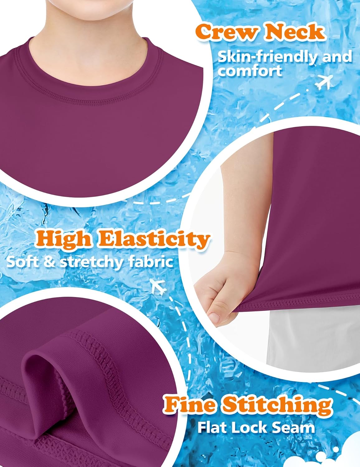 Boys Rash Guard Swim Shirt UPF 50+ Short Sleeve Athletic Shirts Quick Dry Fit Sun Shirt Neon Tees for Kids Girls Youth 2-16Y - Image 5