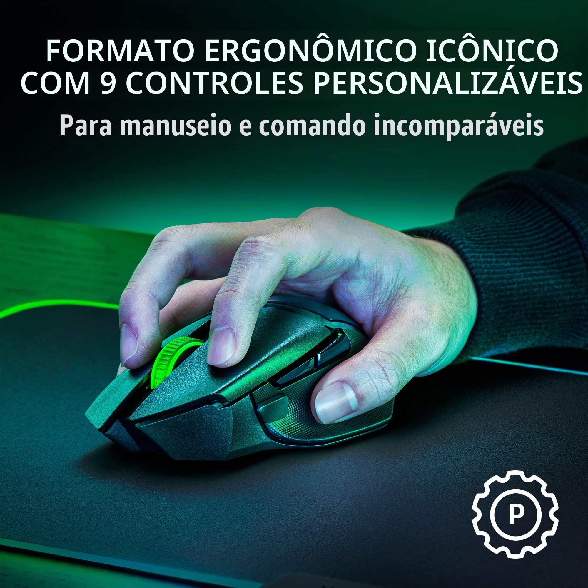 Razer Mouse para jogos sem fio personalizável Basilisk V3 X