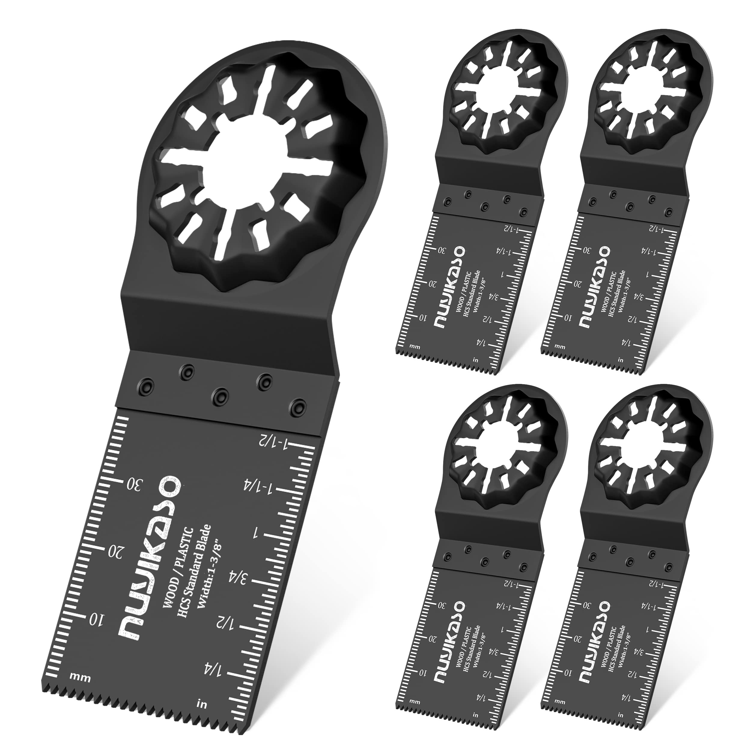 nuyikasoStarlock Multitool Blades Accessories Wood Plastic 5Pcs 35mm Multi Tool Blade Oscillating Saw Kit Quick Release Compatible with Bosch Fein Multimaster Milwaukee Makita