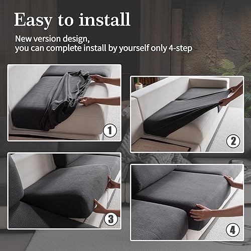 Miniatura 7 de Fundas elásticas resistentes al desgaste para sofá modular, suaves y lavables, fundas de cojín antideslizantes para muebles, para mascotas (3