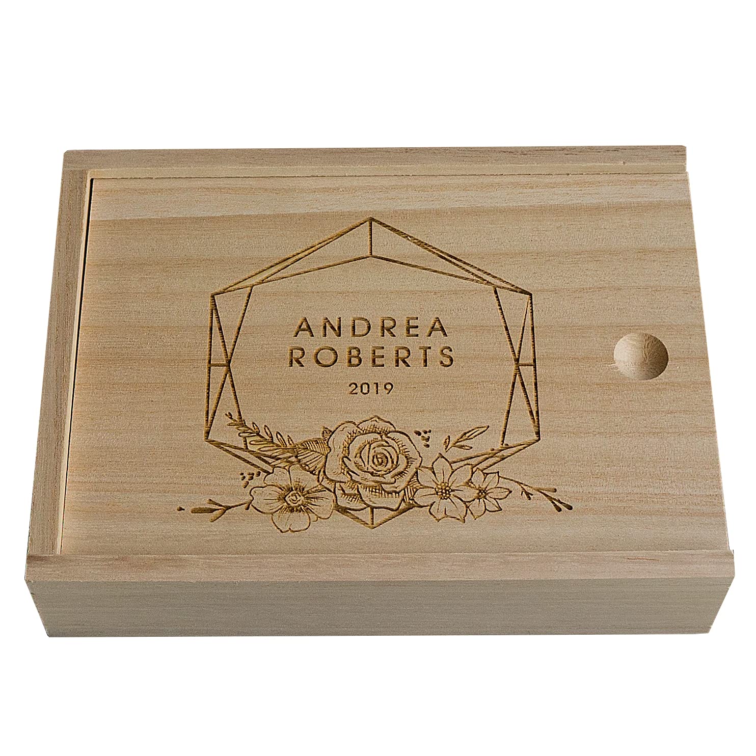 Personalised wooden photo box. Custom engraved photo print box 6 x 4' and 6 x 4.5' photographs