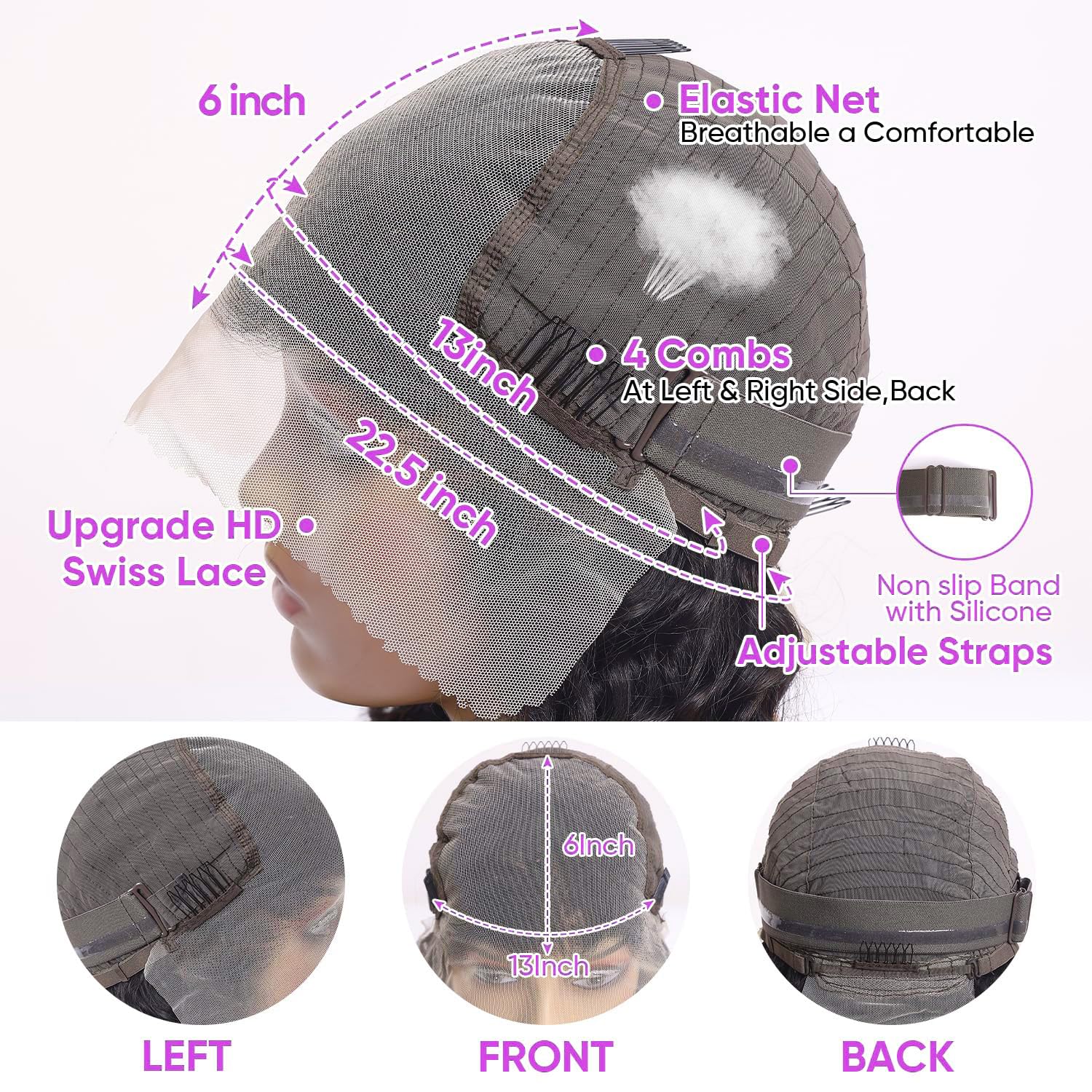 13x6 Deep Wave Lace Front Wigs Human Hair 30 Inch Curly Deep Wave Wig Human Hair 13x6 200 Density HD Lace Front Wigs Human Hair Pre Plucked Curly Human Hair Wig for Women Natural Black Color