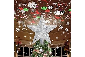 Kesfitt Star Christmas Tree Topper with 6 Projection Modes