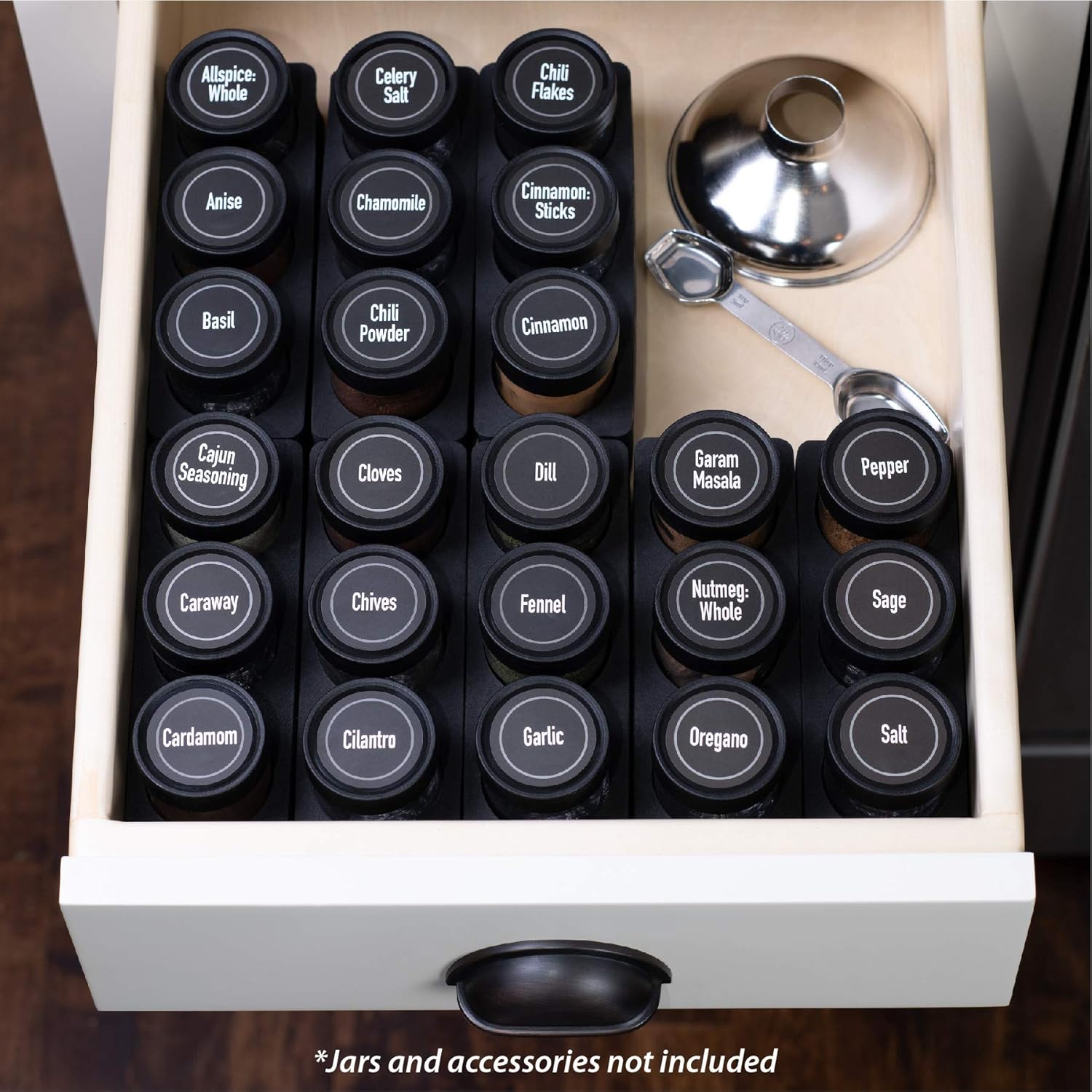 Nеw Prоduсt AllSpice InDrawer Spice Rack (24 3” Jars with Labels)