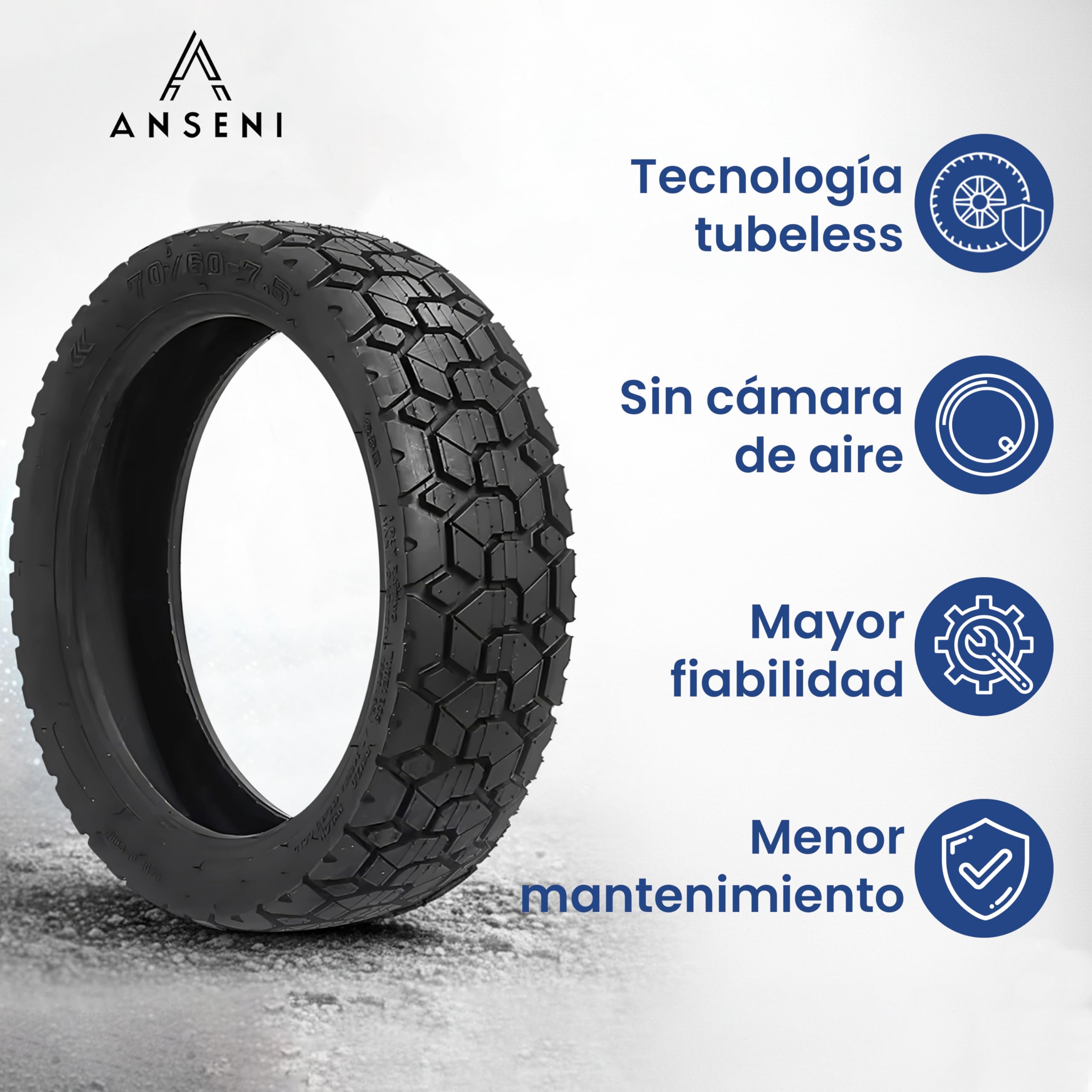 ANSENI Ruota copertura 70/60-7.5, pneumatico 11 pollici compatibile con monopattino elettrico Segway Ninebot ZT3 / ZT3 PRO / ZT3 PROE (1 ruota)