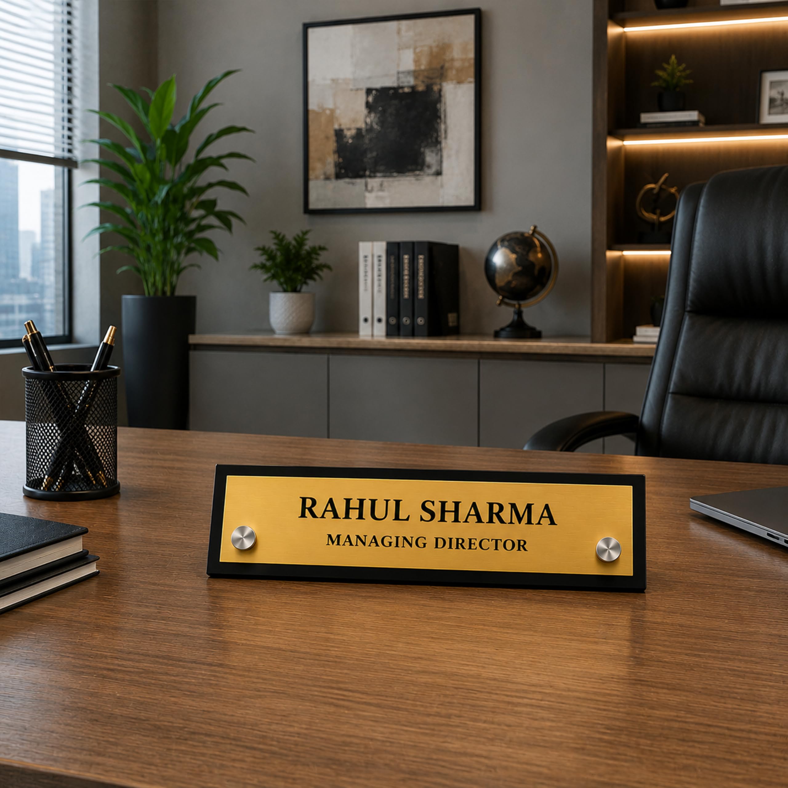 Gugan's Acrylic Desk Name Plate - Personalised Desk Name Plate, Custom Desk Sign, Office Plaque, Executive Office Sign (10 x 3 Inches Frost) — Amazon image 7