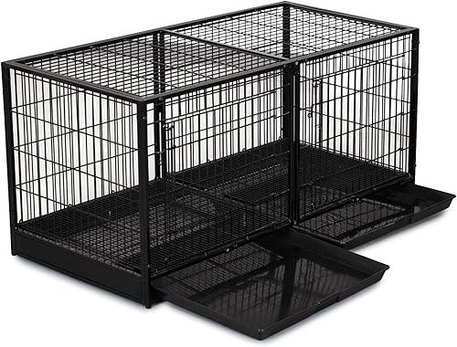 ProSelect - Jaula modular de acero con bandeja de plástico, color negro