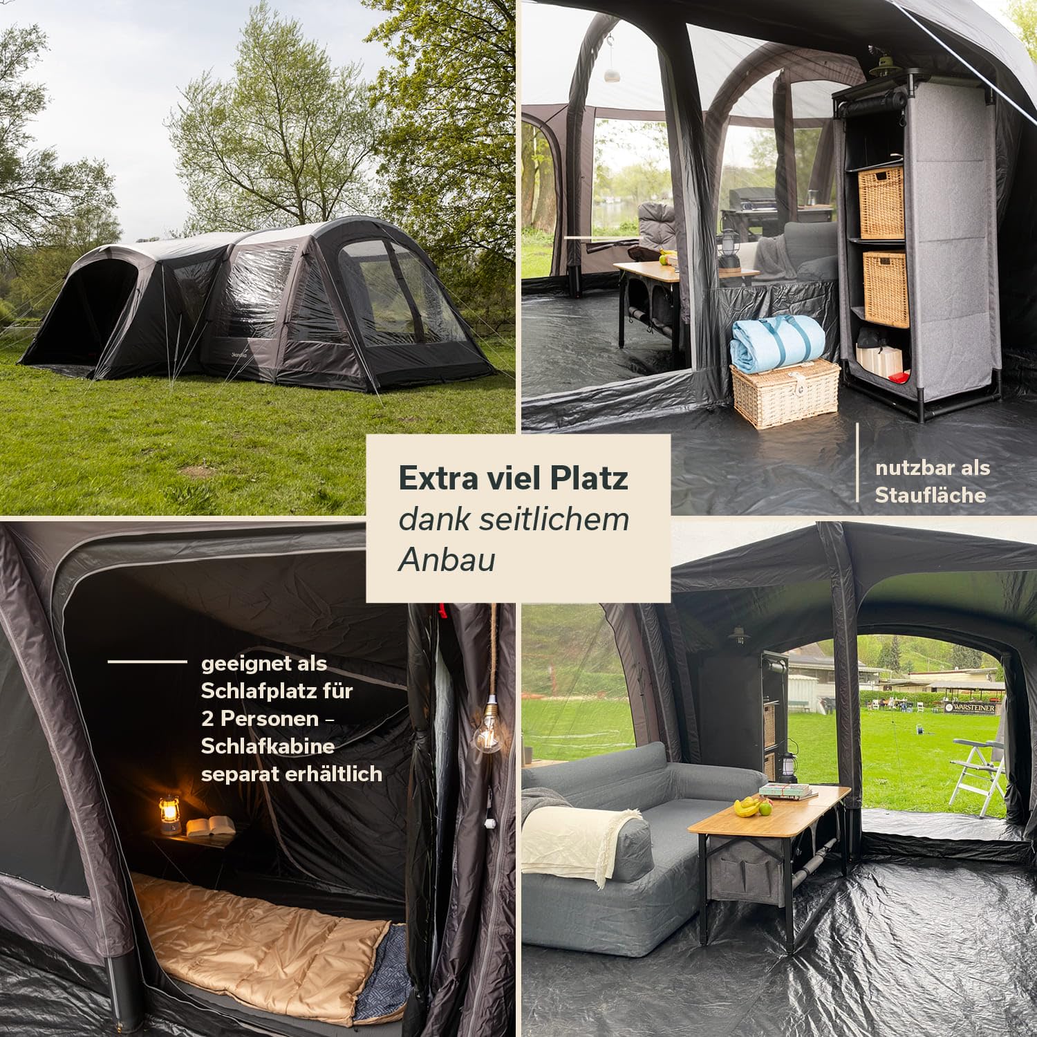 Skandika Timola 6 Air Tenda da campeggio gonfiabile per 6 persone | con/senza tecnologia Sleeper, colonna d'acqua 4000 mm, altezza 220 cm, telone