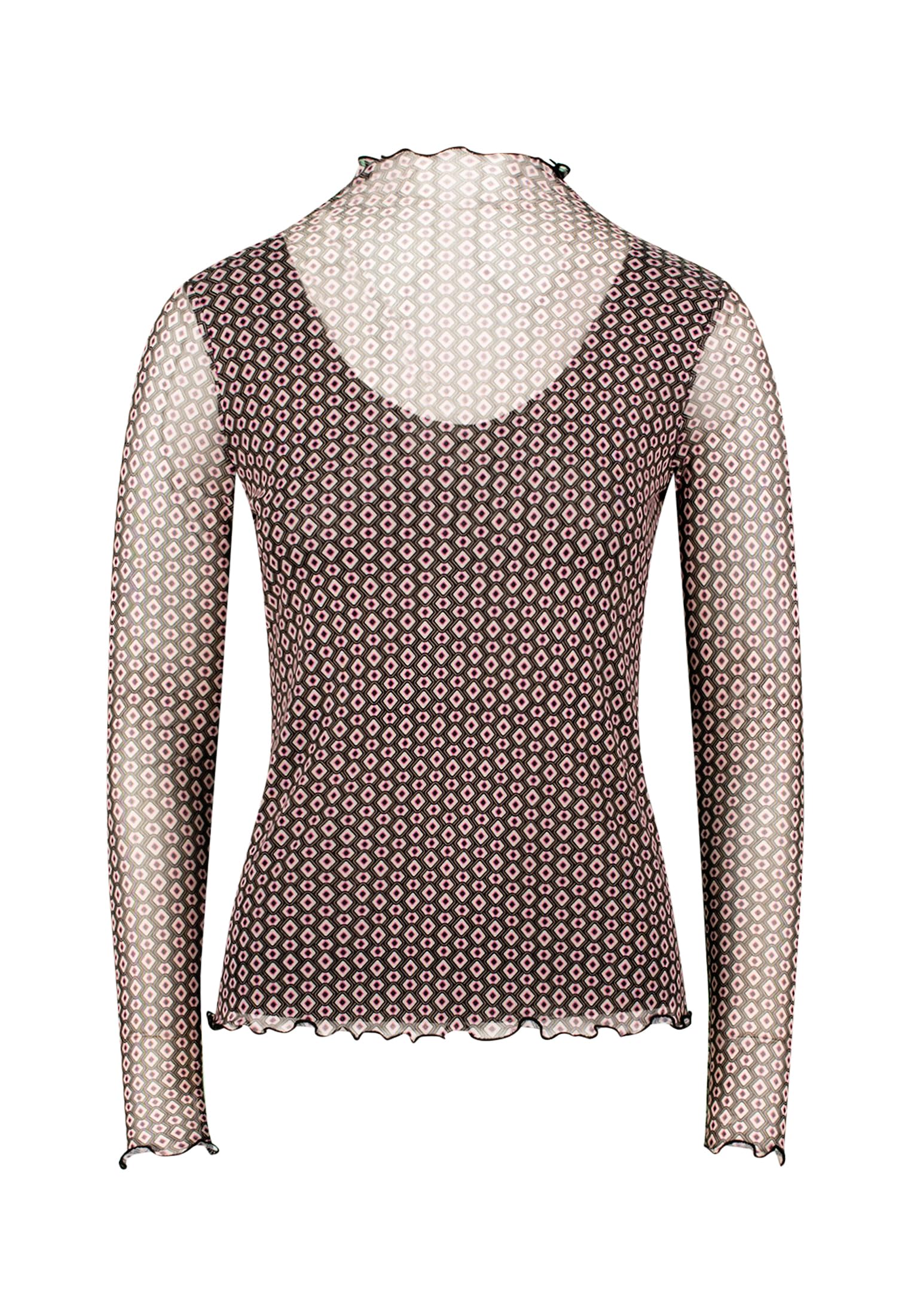 zero Damen Mesh-Shirt mit grafischem Print