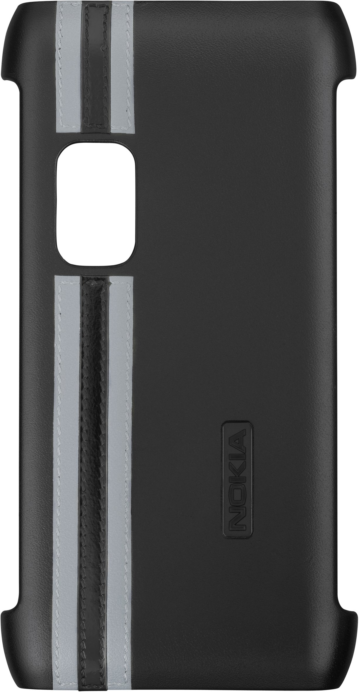 Nokia Hard Shell Case for E7 - Black/ Grey Leather