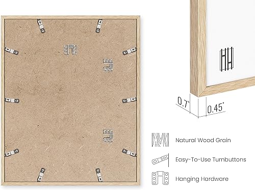 Miniatura 3 de HAUS AND HUES - Juego de marcos de madera de roble beige de 16 x 20 pulgadas, 1 marco de madera natural de 16 x 20 para pósteres, marcos de madera