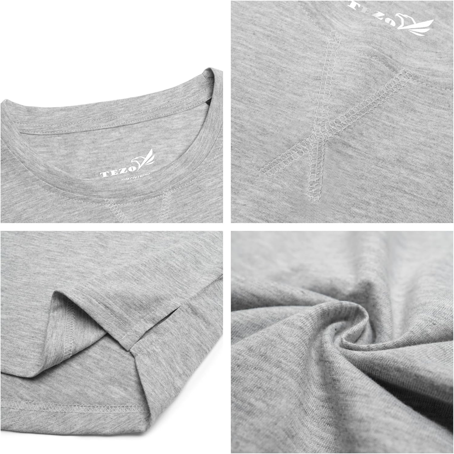 Mens 3 Pack Plain Cotton Shirts Short Sleeve Casual Crew Neck T-Shirts Hipster Hip Hop Longline Tees Drop Cut Curved Hem - Image 6