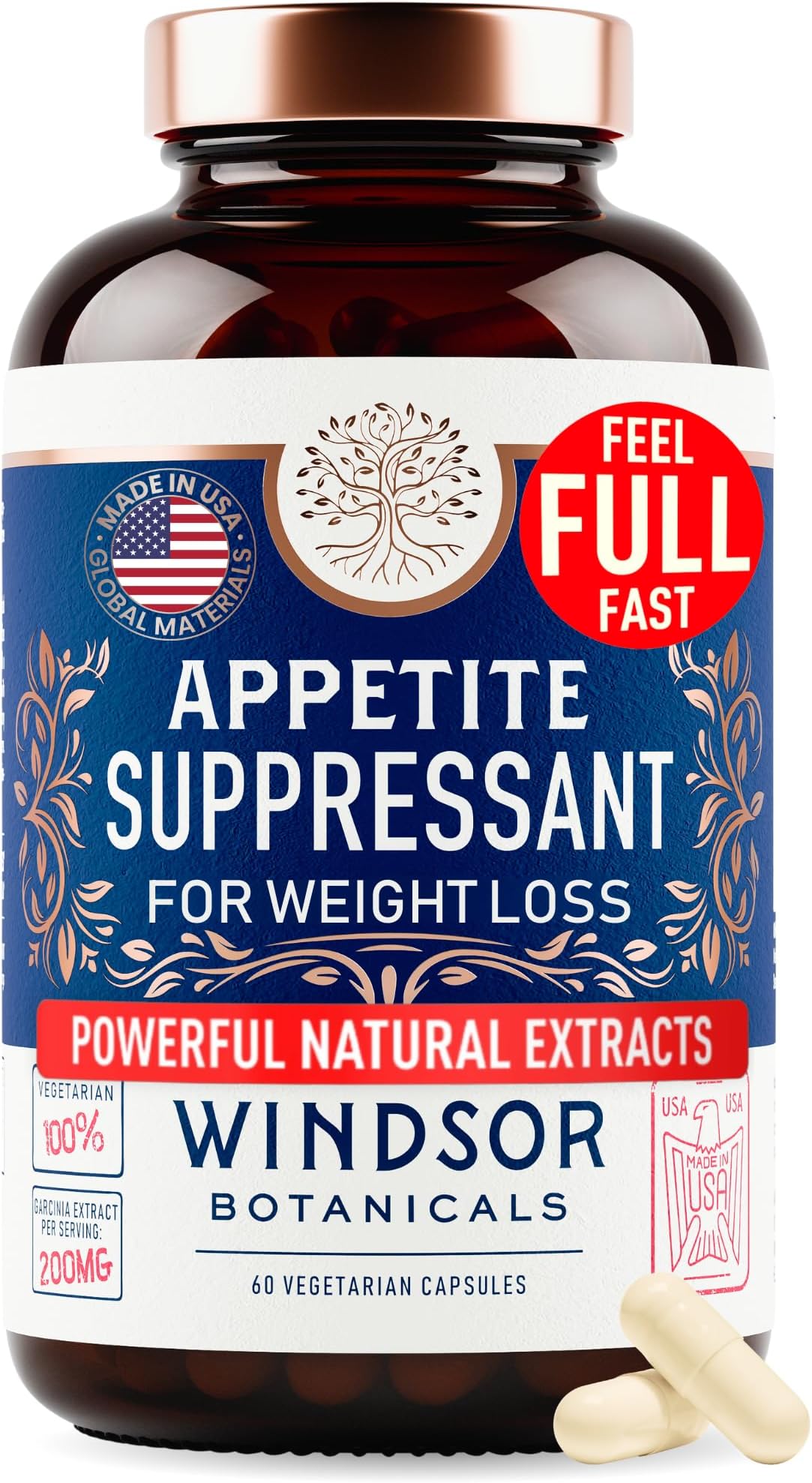 Appetite Suppressant for Weight Loss - Garcinia Cambogia Weight Loss Pills, White Kidney Bean Extract, Artichoke, Glucomannan - Hunger & Craving Suppressant, Metabolism Booster - 60 Veggie Diet Pills