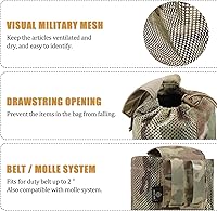 Vista 5 de PETAC GEAR Dump Pouch,Molle Drawstring Mag Pouches,Roll Up Foldable Tactical Recovery Tool Pack,EDC Drop Net Storage Bag