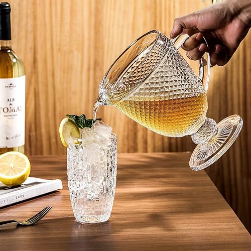 Miniatura 3 de G Jarra de vidrio Chroma de 34.1 onzas, jarra de agua, botella de agua para refrescos, bebidas heladas, té, refrescos, jugo de coca, cerveza,