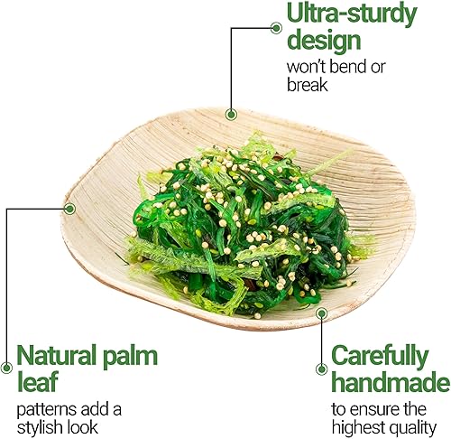 Miniatura 5 de Restaurantware Plato cuadrado de hoja de palma Indo ecológico de 4 pulgadas perfecto para fiestas y eventos de catering - Color natural - Platos