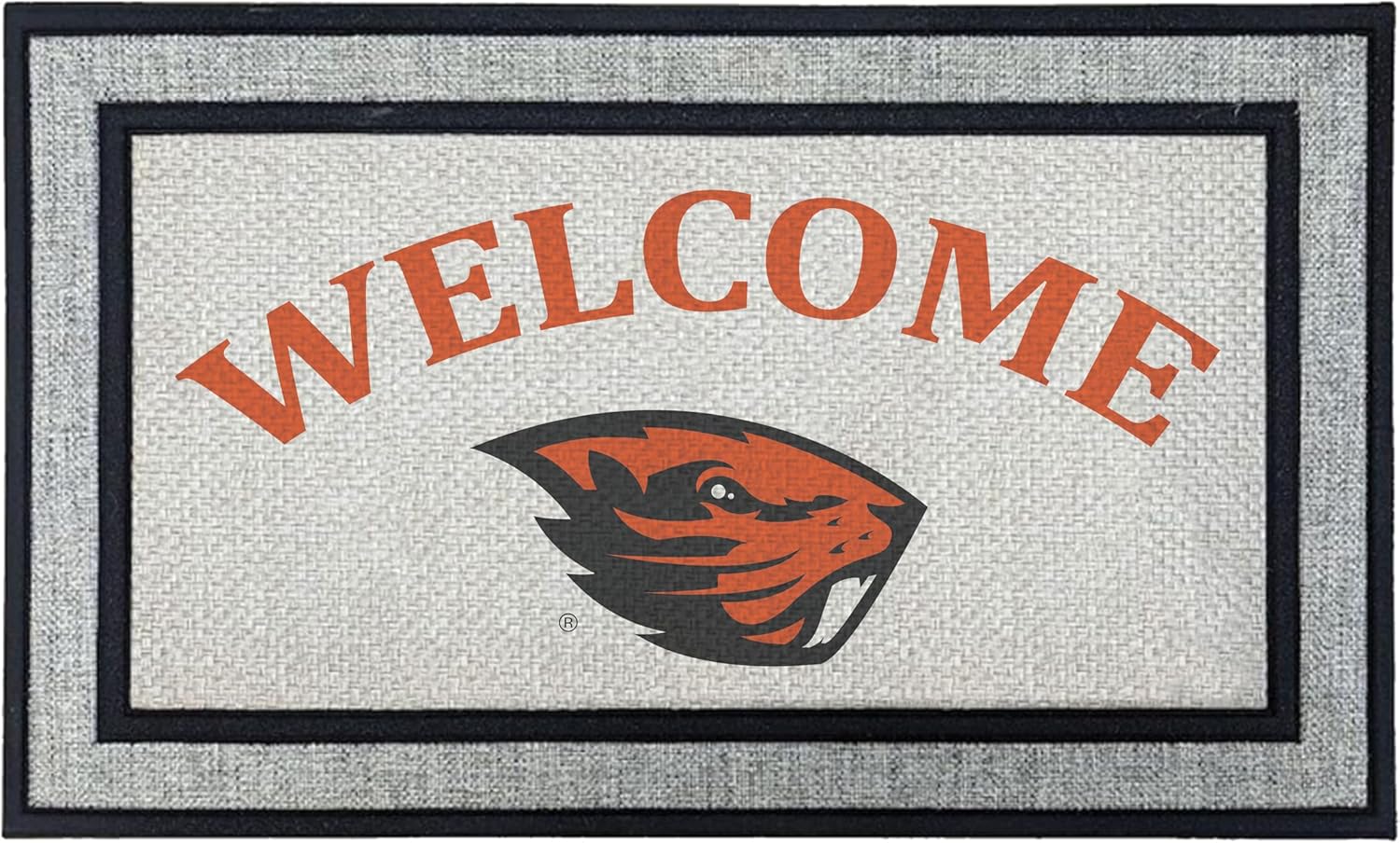 KH Sports Fan 18x30 Gray Oregon State Beavers Welcome Doormat NCAA Rug