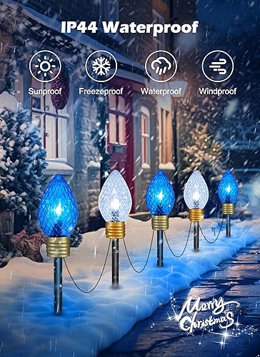 Miniatura 9 de Decoración de Navidad colgante al aire libre  8.5 pies 5 luces LED de camino de Navidad, luces multicolor de pasarela de Navidad, luces gigantes