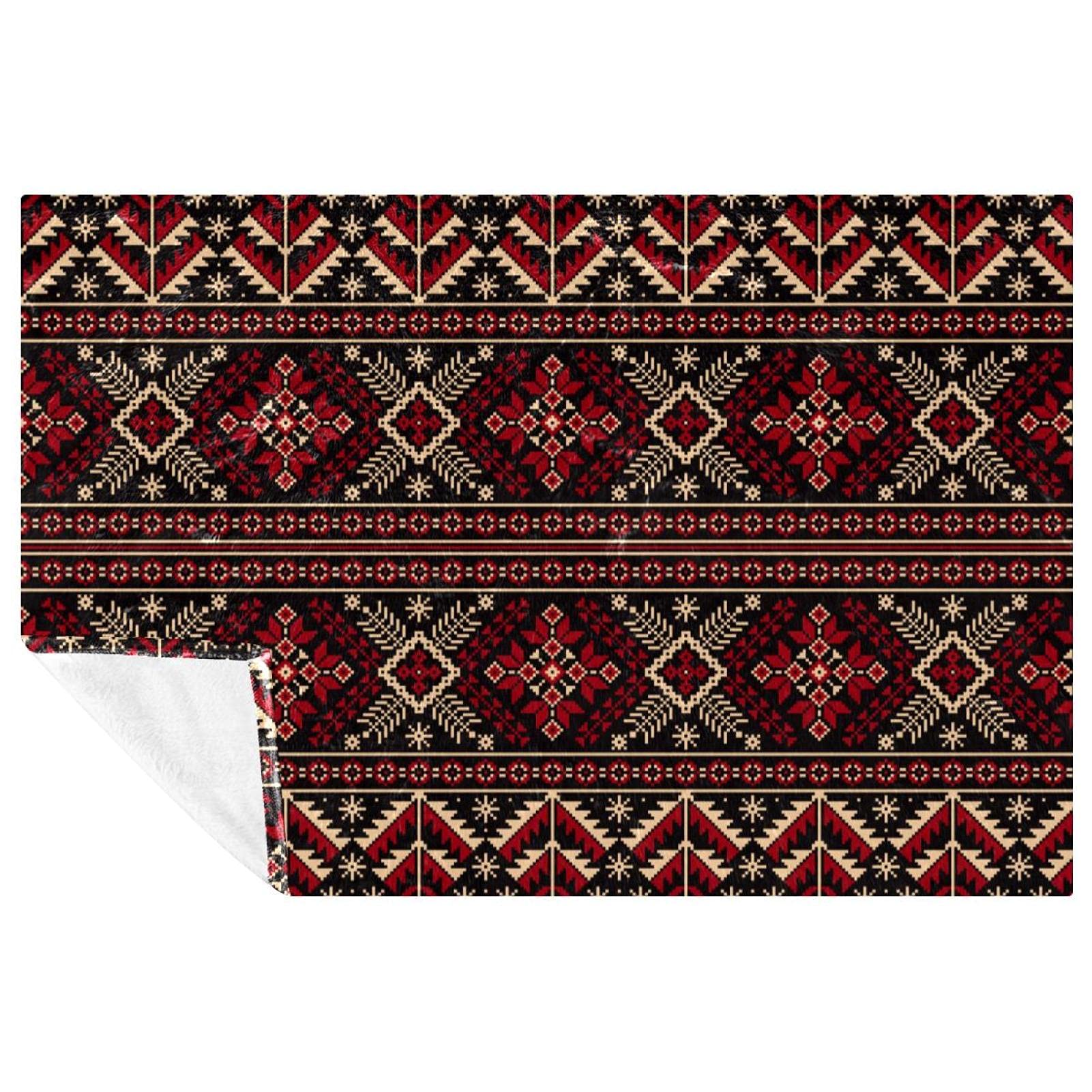 Couverture douce et chaude plaid canapé motif ethnique 150x100 cm voyage