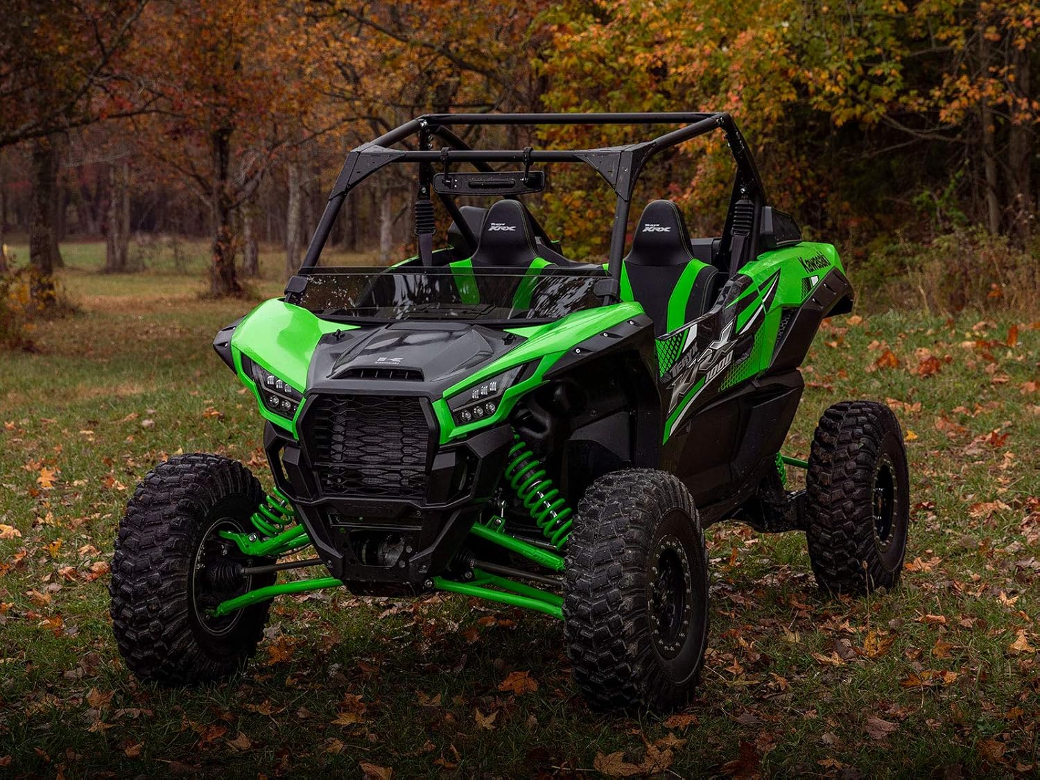 SuperATV Scratch Resistant Half Windshield for 2020+ Kawasaki Teryx KRX 1000, XR Optic Hard Coating, 1/4” Polycarbonate 250x Stronger than Glass, Superior Protection and Sleek Style, USA Made, Tinted