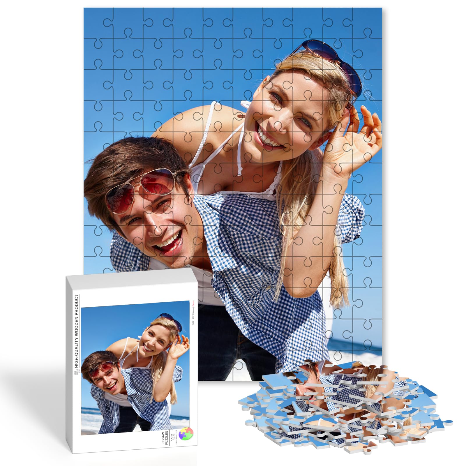 Custom Puzzle from Photos, Personalized Photo Puzzle for Adults 35/70/120/200/300/500/1000/1500 Pieces, Customized Jigsaw Puzzle from Picture,