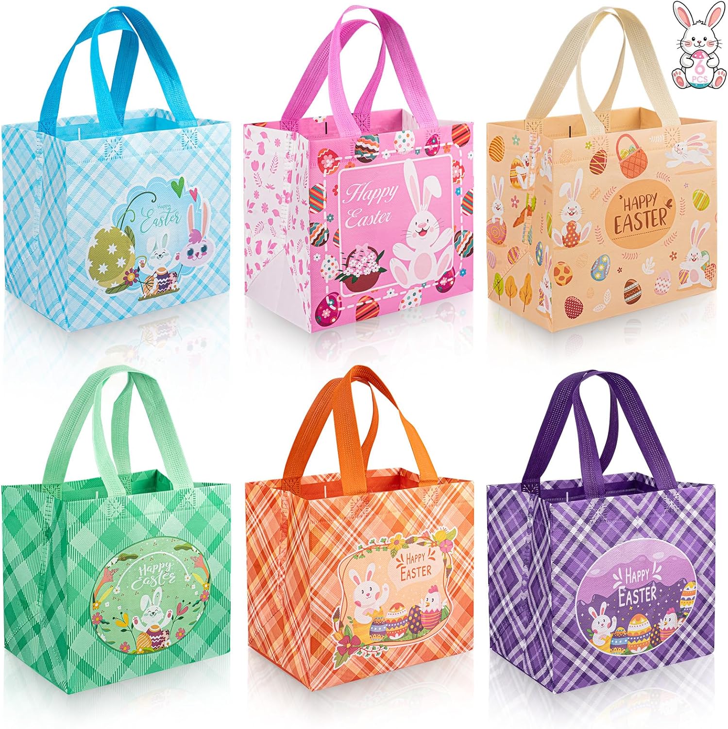 6 Pcs Reusable Non-woven Easter Bag