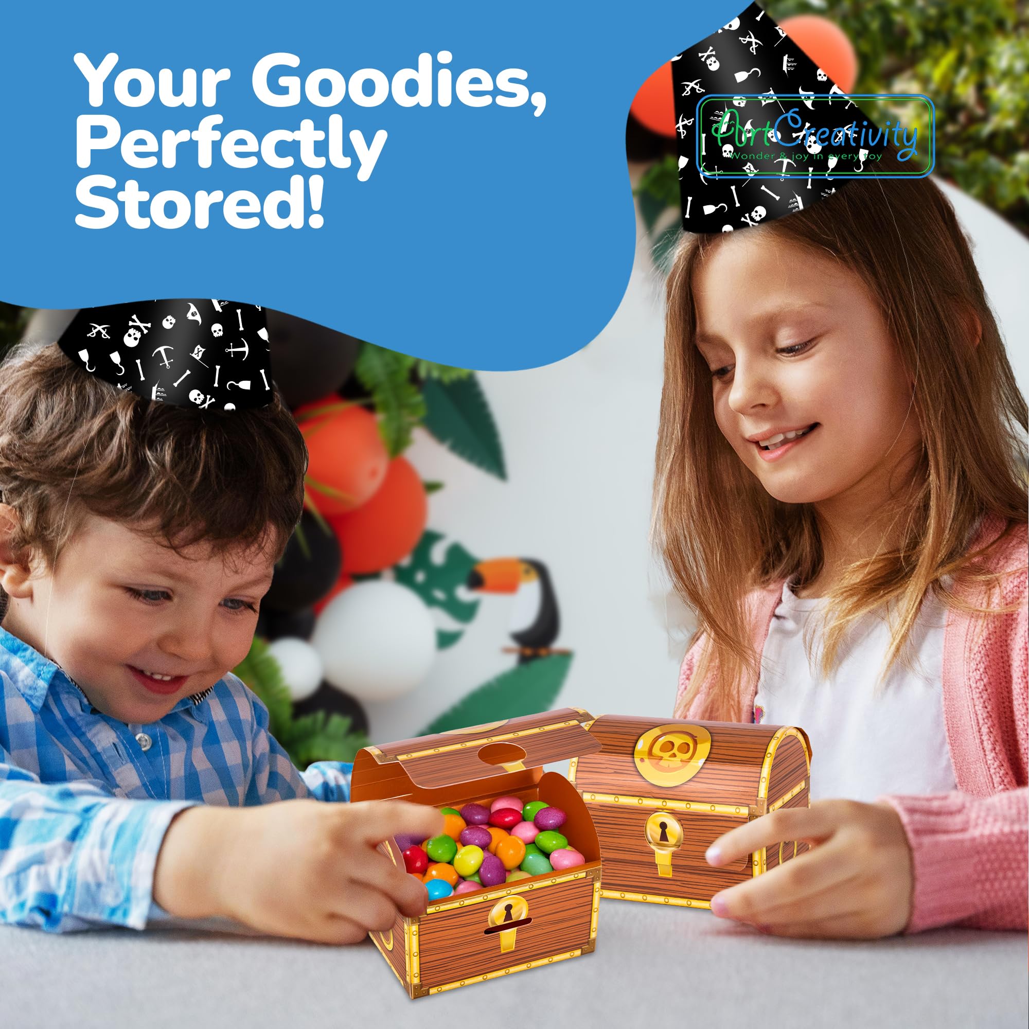 Amazon.com: ArtCreativity Treasure Chests Party Treat Boxes for