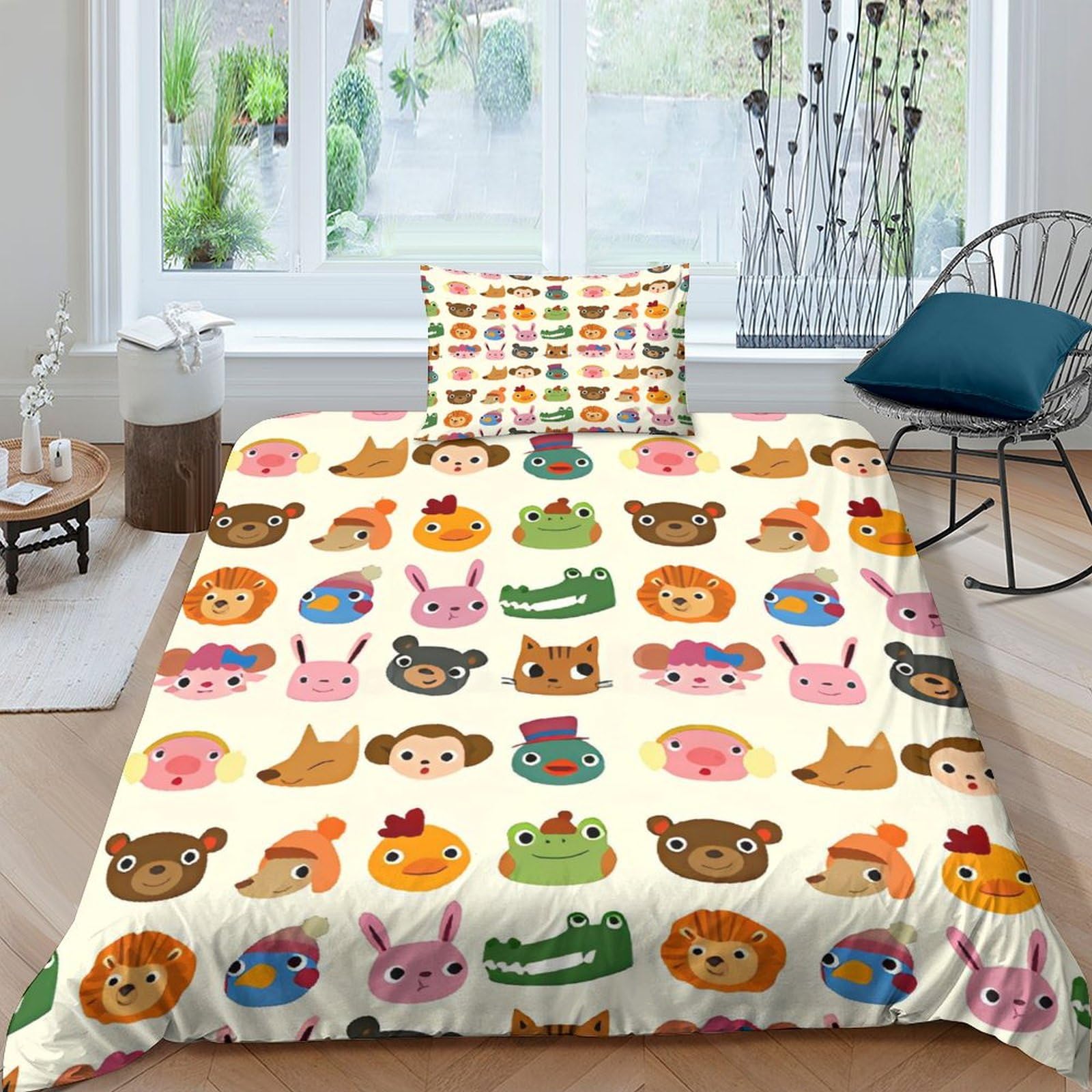 Parure de lit animaux 3D en microfibre supérieure avec taies d'oreiller douces