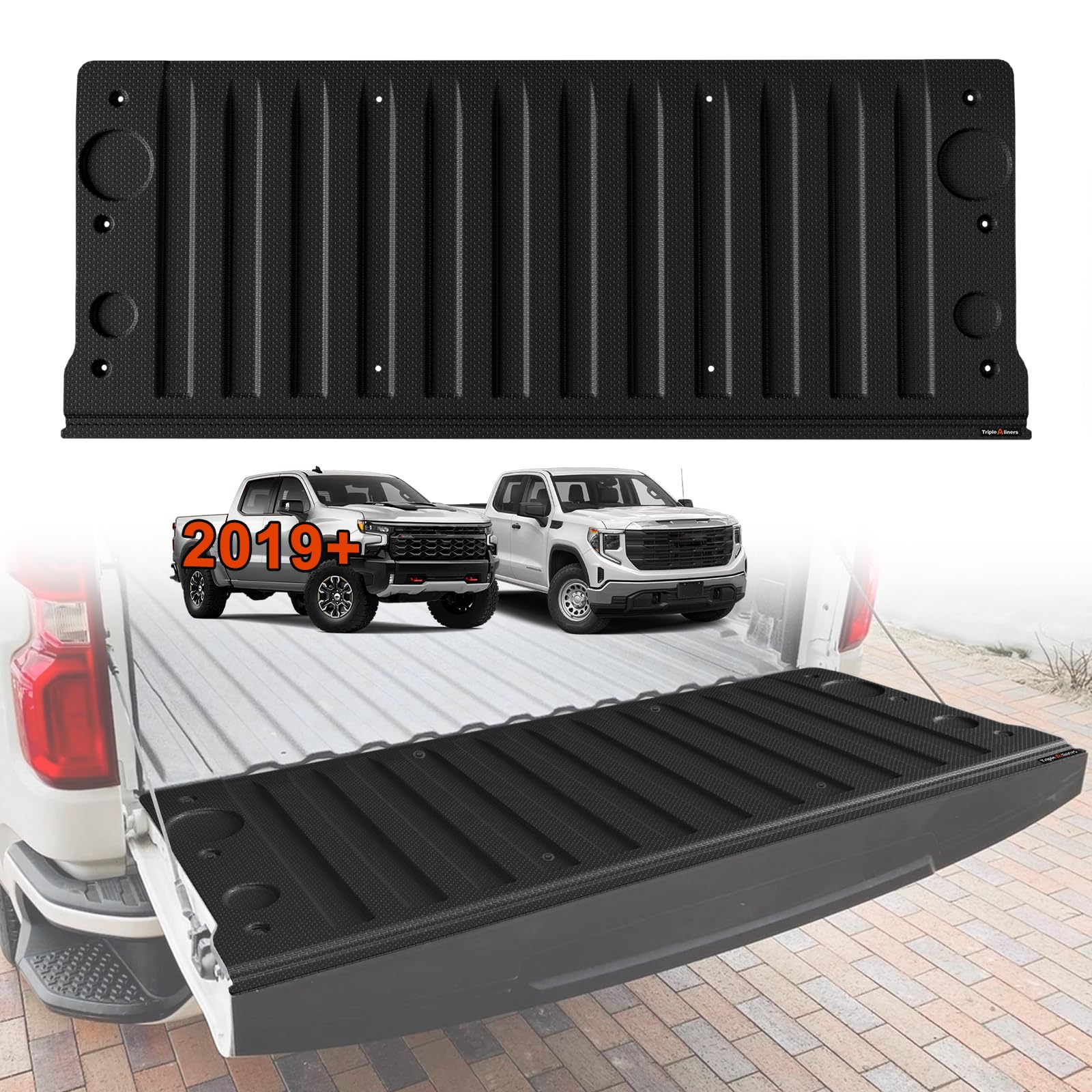 TripleAliners Tailgate Mat Compatible with 2019-2026 Chevy Silverado &amp; GMC Sierra 1500 Standard Tailgate Accessories,Tailgate Cover Custom Fit All Weather Liner, Not Multipro Ver./Drop-in Liners