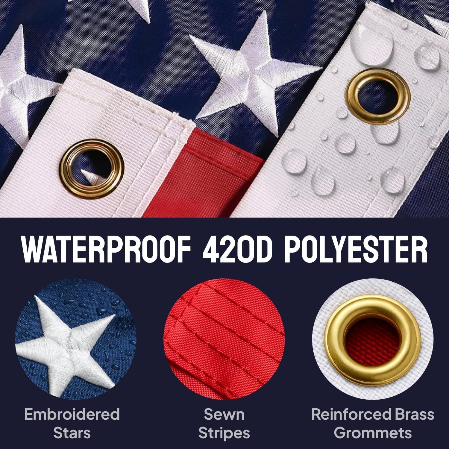 3x5 American Flag Outdoor Heavy Duty,250 Anniversary USA Flag,American Flags for Outside,US Pride Banner Embroidery