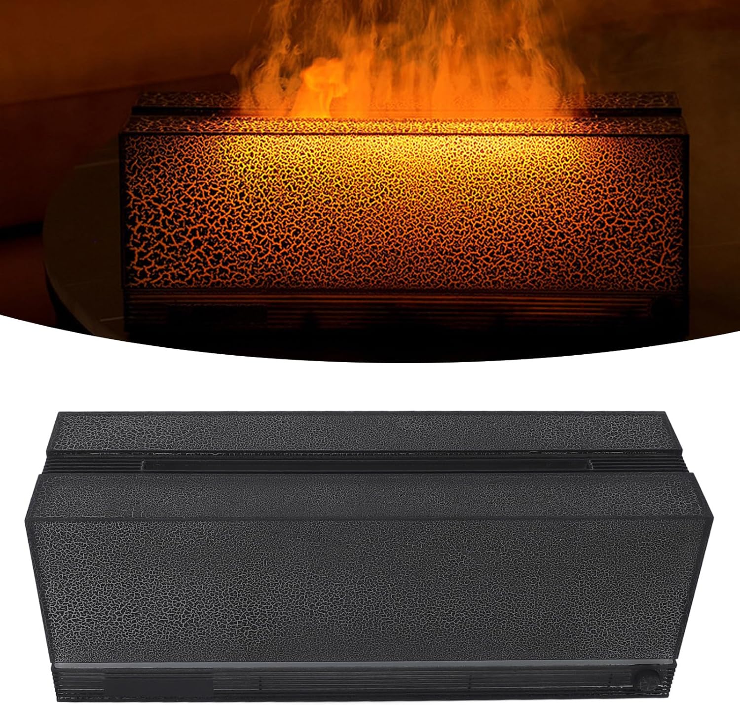 Flame Diffuser Warm Vibe Crack Multicolor Desktop Aromatherapy Humidifier for Bedroom Office