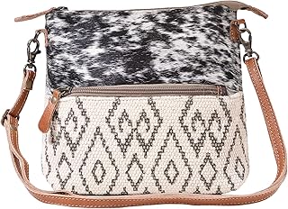 Myra Bag Gloss Upcycled Canvas & Cowhide Leather Crossbody Bag S-1617