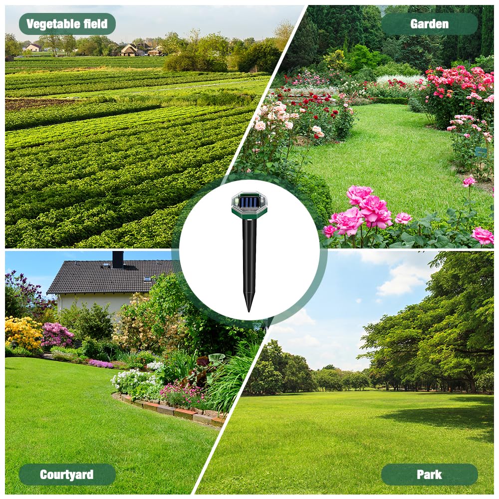 RéPulsif Solaire Anti Taupe, Lot de 6 Solaire Souris Repeller Exterieur Répulsifs, sans Danger pour Les Animaux pour Jardin Pelouse en Plein Air pour Taupe Campagnol Serpent