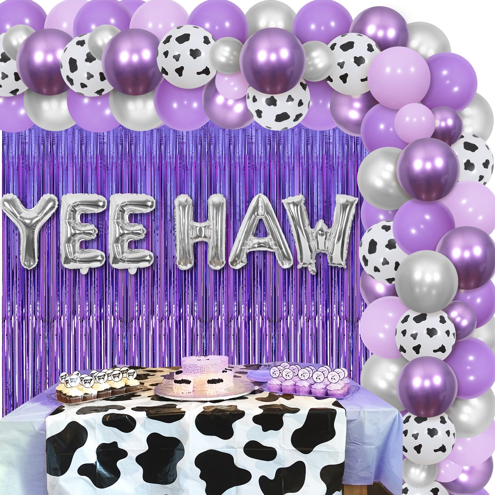 Cheereveal Cowgirl Bachelorette Party Decorations Purple, Yeehaw Bachelorette Balloon Garland Kit, Nashville Bachelorette Party Decorations Disco