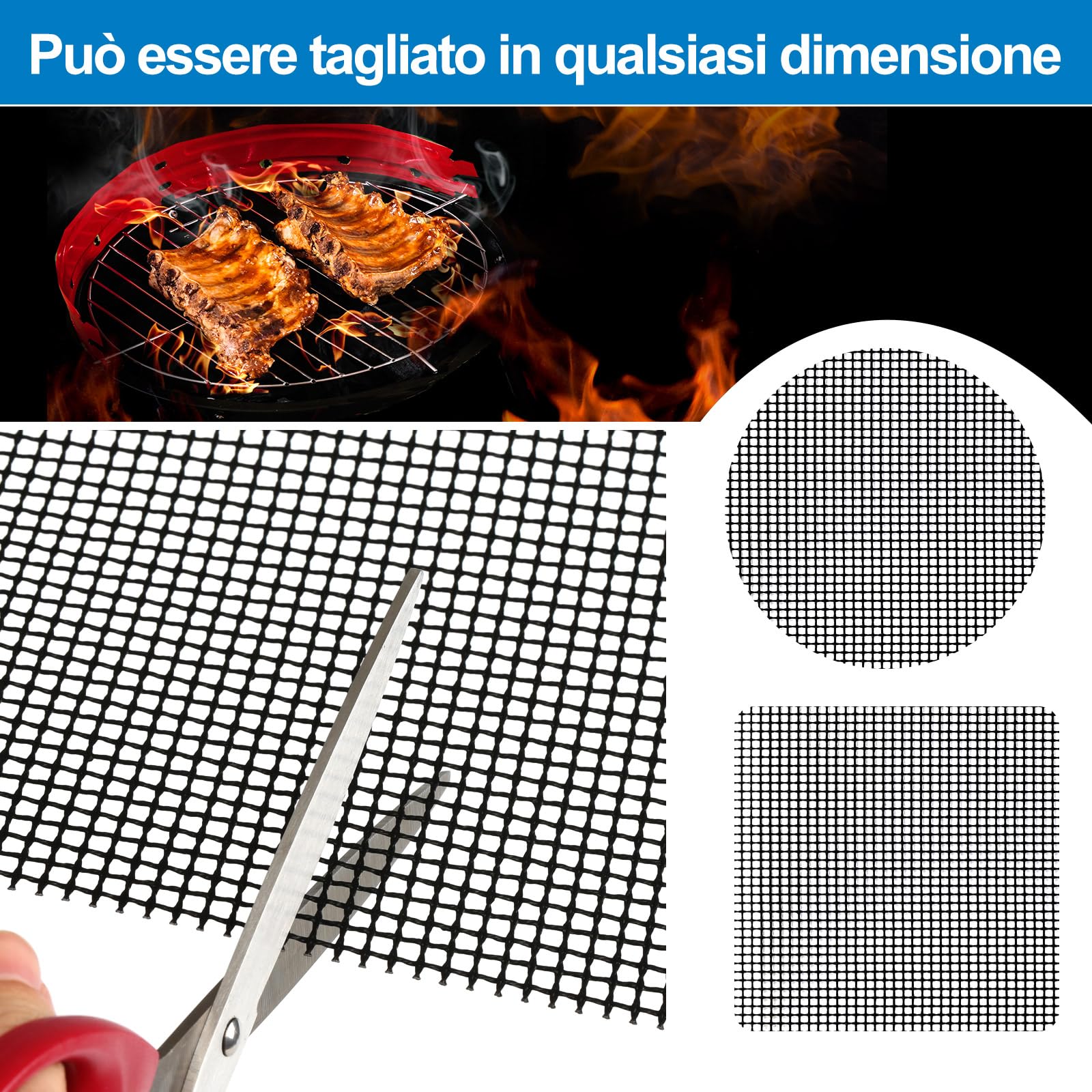 Tappetino Per Barbecue In Teflon QH7 - Antiaderente, 180x30
