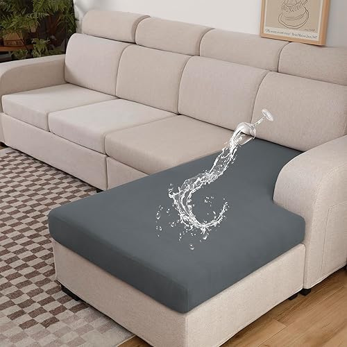 Miniatura 26 de Fundas de cojín 100% impermeables, fundas de cojín de repuesto para sofá, fundas elásticas individuales de cojín para sofá, protector de muebles