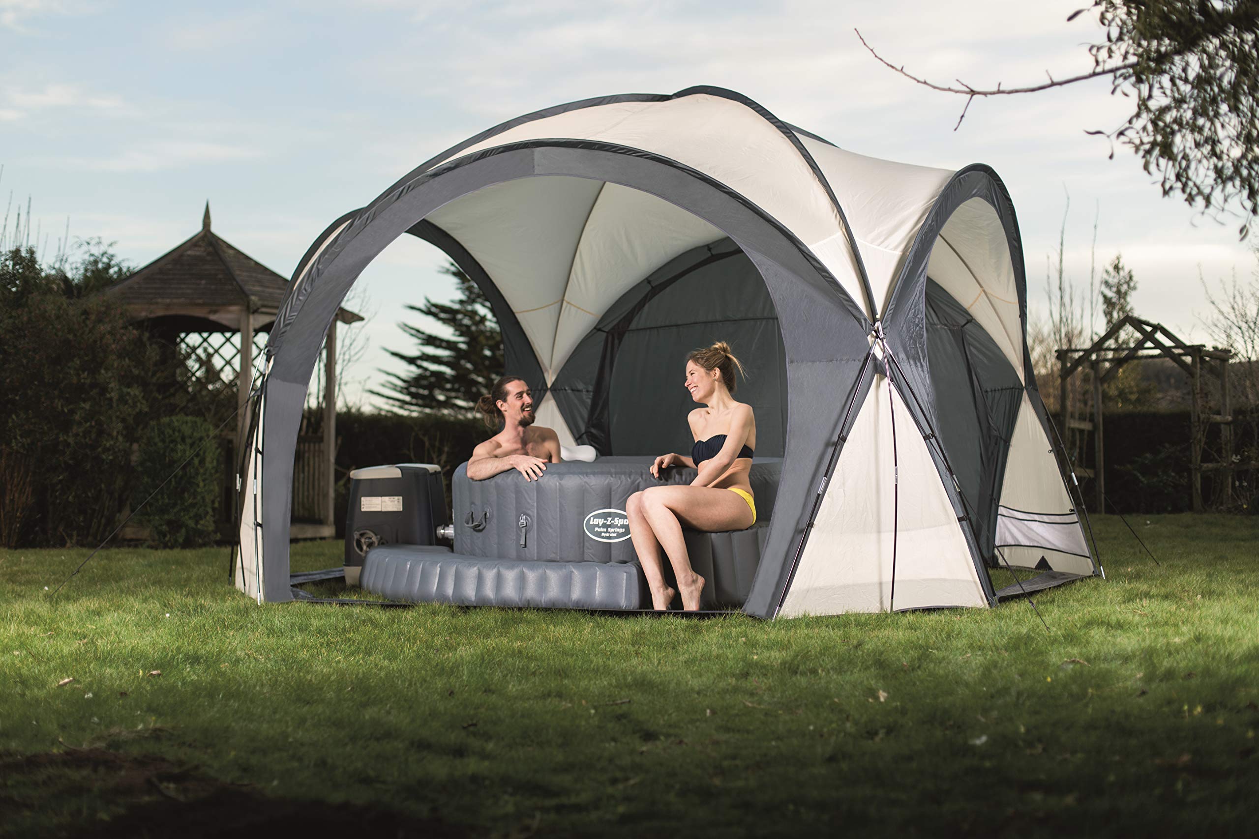 Bestway Lay-Z-Spa Pavillon, weiß-grau, 390 x 390 x 255 cm, 58460-05