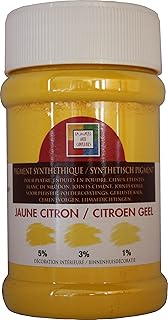 Pro G Déco Jaune Citron Pigment Universel pour la Coloration des plâtres, enduits, ciments, Chaux éteinte, Blanc de meudo...