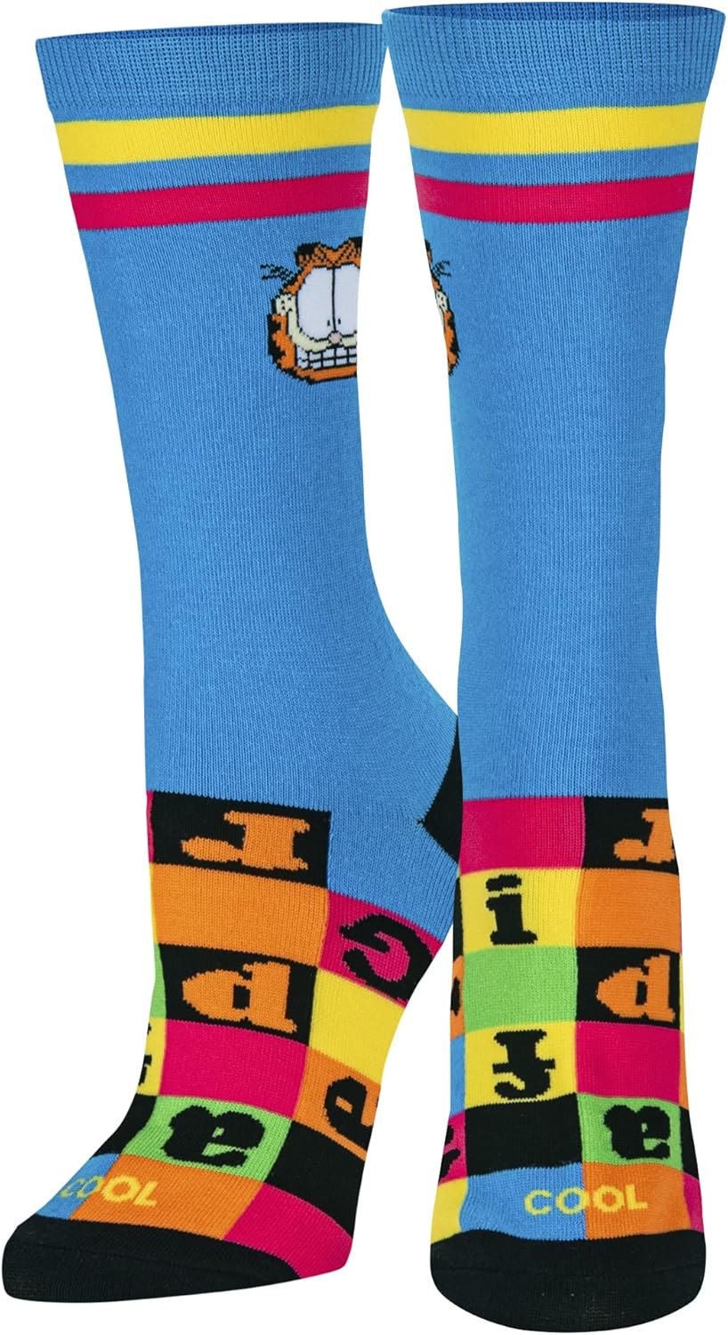 Cool Socks, Garfield Cute Women's Cartoon Character Crew Socks Medium
