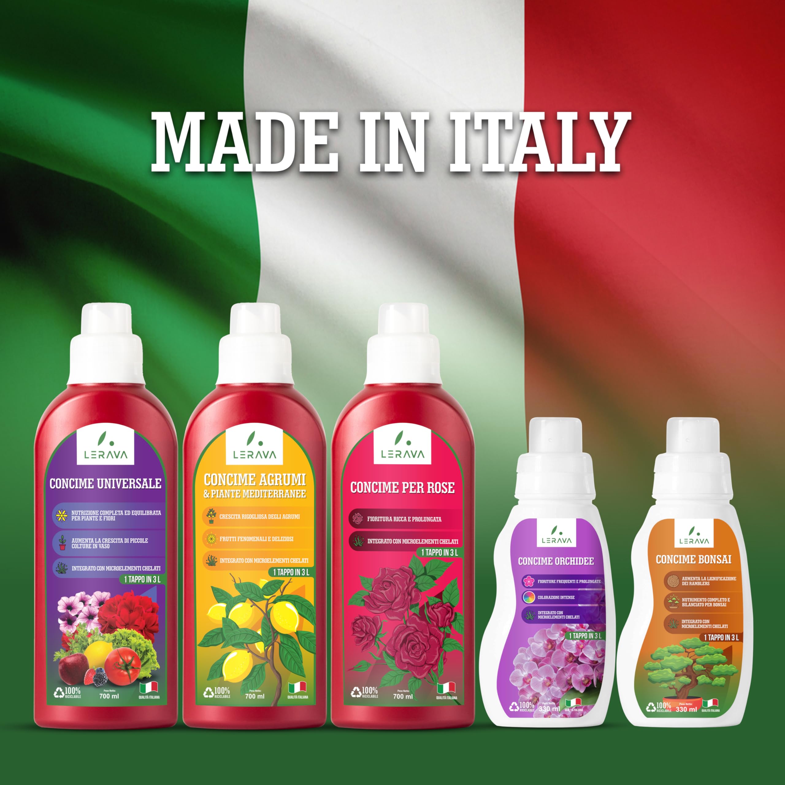 LERAVA concime orchidee liquido – 330ml con tapo dosatore - concime per orchidee per una fioritura ricca - nutrimento bilanciata con microelementi chelati – fertillizzante orchidee “Made in Italy”