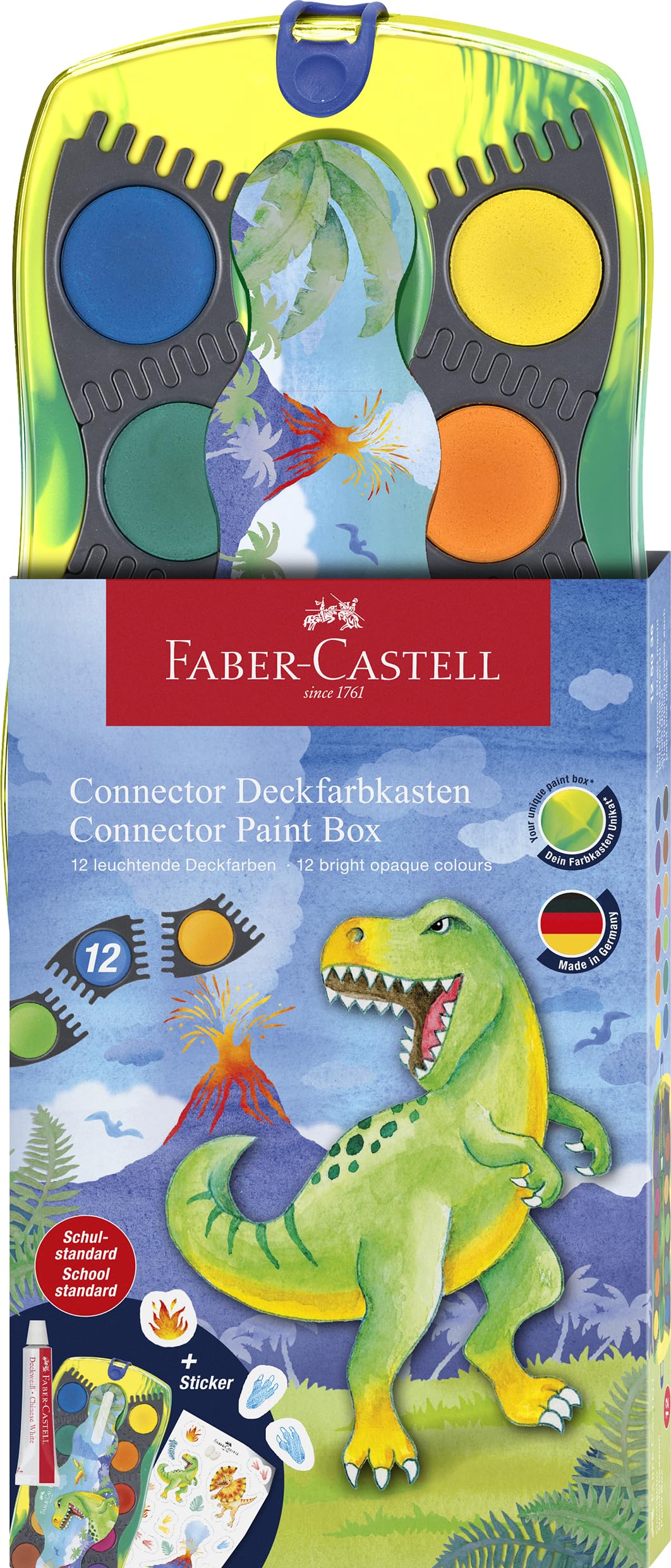 FABER-CASTELL Connector Dino Suluboya 12'li